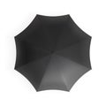 Black top view umbrella. Realistic vector mockup.