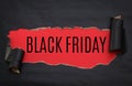 Black torn paper and text black friday