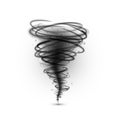 Black tornado. Hurricane extreme weather condition. Vector illustration isolated on a white background