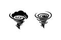 black tornado icon isolated on a white background Royalty Free Stock Photo