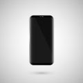 Black touchscreen smartphone. Black screen. Isolated on a white background. Vector Royalty Free Stock Photo