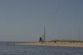 An old lighthouse and a new tower on Mudyug Island in the White Sea in northern Russia