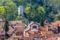 The black tower(Turnul negru) over the rooftops