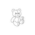 Black toy bear sign icon. Vector illustration eps 10