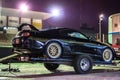 Black Toyota Supra biturbo on a trailer Royalty Free Stock Photo