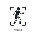 black tracking isolated vector icon. simple element illustration from augmented reality concept vector icons. tracking editable Royalty Free Stock Photo