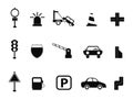 Black traffic icon set