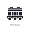 black train cargo isolated vector icon. simple element illustration from industry concept vector icons. train cargo editable logo