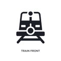 black train front isolated vector icon. simple element illustration from transport-aytan concept vector icons. train front