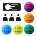 Black Training, presentation icon isolated on white background. Set icons in color circle buttons. Vector. Illustration Royalty Free Stock Photo