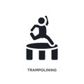 black trampolining isolated vector icon. simple element illustration from sport concept vector icons. trampolining editable logo