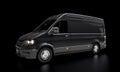 black transport van on a dark background Royalty Free Stock Photo