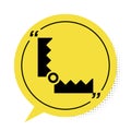 Black Trap hunting icon isolated on white background. Yellow speech bubble symbol. Vector