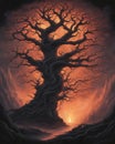 Black Tree and Glowing Ember