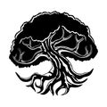 Black tree icon. Royalty Free Stock Photo