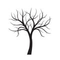 Black Tree without leaves on white background. Vector Illustration Royalty Free Stock Photo