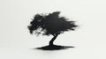 Black tree silhouette with textured artistic brushstroke effect Royalty Free Stock Photo