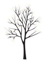 Black tree silhouette on white background