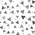 Black Triangle sign with Biohazard symbol icon isolated seamless pattern on white background. Vector Illustration Royalty Free Stock Photo