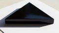 Triangular prism with a glossy finish reflects light showing Royalty Free Stock Photo