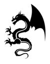 Black tribal dragon tattoo on white background