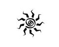 Black Tribal Sun Tattoo Sonnenrad Symbol sun wheel sign. Summer icon. The ancient European esoteric element. Logo Graphic element