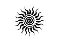 Black Tribal Sun Tattoo Sonnenrad Symbol, sun wheel sign. The ancient European esoteric element. Logo Graphic element spiral shape