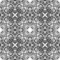 Black tribal tile pattern on the white background Royalty Free Stock Photo