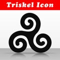 Black triskel vector icon design