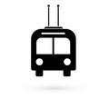 Black trolley icon. Raster