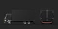 Truck isolated over dark background. Mockup copy space