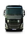 Black truck tractor, front view Royalty Free Stock Photo