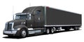 Black truck Western Star on white background. Royalty Free Stock Photo