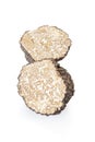 Black truffle section on white Royalty Free Stock Photo