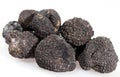 Black truffles isolated on a white background. Royalty Free Stock Photo