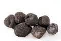 Black truffles isolated on a white background. Royalty Free Stock Photo
