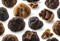 Black truffles isolated on a white background