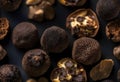 Black truffles isolated on a white background