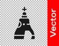 Black The Tsar bell in Moscow monument icon isolated on transparent background. Vector