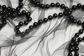 Black tulle and black beads Royalty Free Stock Photo
