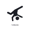 black tumbling isolated vector icon. simple element illustration from sport concept vector icons. tumbling editable logo symbol