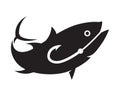 Black tuna fishing symbol