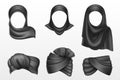 Black turban and hijab, indian and arab headdress Royalty Free Stock Photo