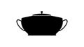 Black tureen icon for culinary blog or restaurante