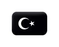 Black Turkish Flag with White Crescent and Star. Matted Vector I