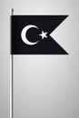 Black Turkish Flag with White Crescent and Star. National Flag o