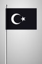 Black Turkish Flag with White Crescent and Star. National Flag o
