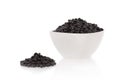 Black turtle beans in a bowl isolated Royalty Free Stock Photo