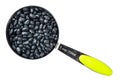 Black turtle beans in measuring cup cutout