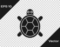 Black Turtle icon isolated on transparent background. Vector.